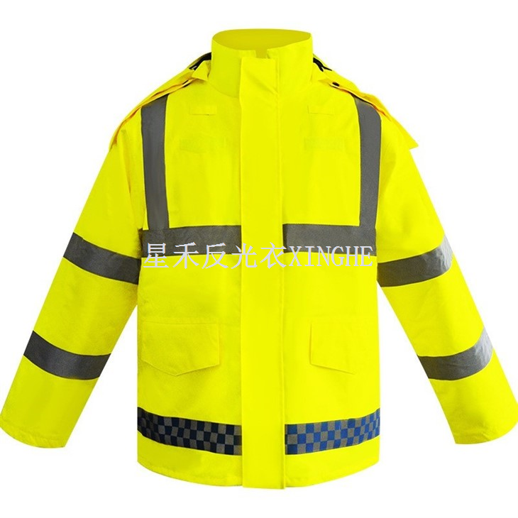 Baju Hujan Reflektif Dengan Pelbagai Ppoket