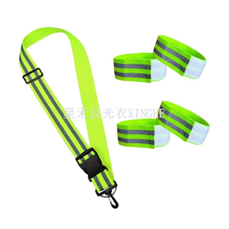 Reflective Sash With 4 Bands Adjustable Visibility Belt Safety Strap