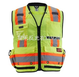 Jaket Keselamatan Keterlihatan Tinggi Juruukur Kelas 2 Kuning Dengan 27-Poket